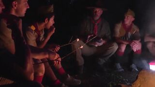 Young scout Damien Grey and scoutmaster Adam erupted their jizz from a sexual lust