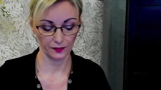 German MILF flashes cleavage on webcam