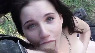 Biker get Ride on Moto with Queenlin and Fuck her Ass