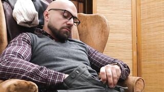 Young boy Noah White's ass was covered with cum as his father shots his load over him