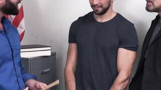 My favorite hottie teacher Donnie Argento disciplined in the ass by me and my stepdad