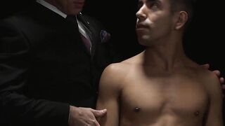 Reese Rideout reaches a fever pitch of lust as he strokes his dick in and out of the