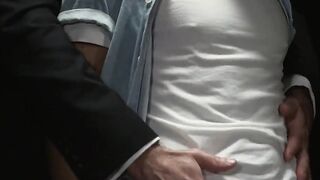 Reese Rideout reaches a fever pitch of lust as he strokes his dick in and out of the