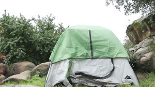 Tgirl hiker Ember Fiera analed in forest mountain Hoe 2