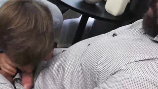 Making my bearded stepdad Kristofer Weston relax by devouring his dick