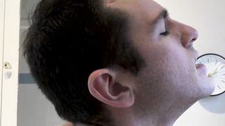 Hairy Lance Hart shaved my flaccid cock then proceeds to rim my ass