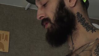 Hairy stepdaddy Matt Muck grabs my neck while he aggressively fucks me