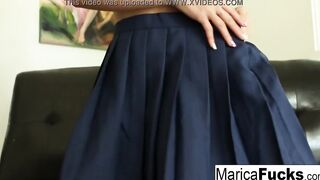 Cutie Marica walks through the house before masturbating