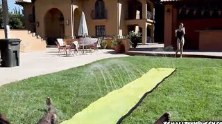Kate Bloom sliding to his cock