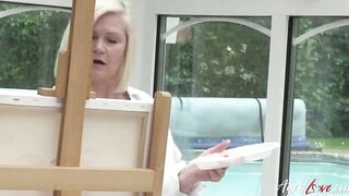 AGEDLOVE Older Artist Lacey Starr Seduces Handy Performer Luke Hotrod and Blows Him well