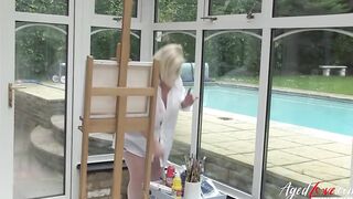 AGEDLOVE Older Artist Lacey Starr Seduces Handy Performer Luke Hotrod and Blows Him well