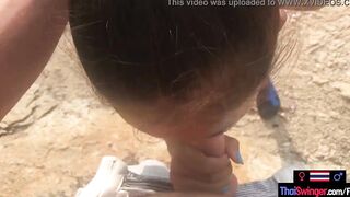 Outdoor oral sex from Thai 18 gf who finished it off at home