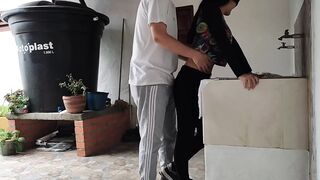 I banged! my neighbors while she was washing