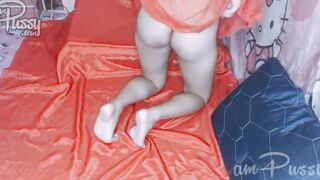 Masturbation of an amateur sluts into view-through underwear