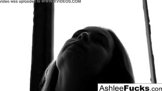Beauty  Ashlee Graham smokes while showing off her natural breasts