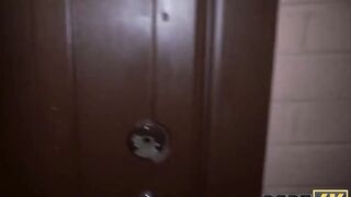 DEBT4k. Eighteen with sexsual lips lets the debt collector use her cunt