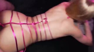 TEEN SLUT in Pink Cocktail Dress Gets her Ass Destroyed