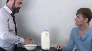 Handsome daddy seduced by cute stepson bareback ass drilling