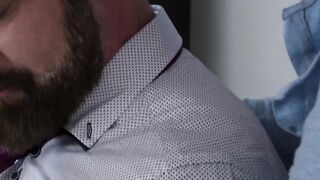 Handsome daddy seduced by cute stepson bareback ass drilling