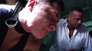 Helpless young man raw impaled by his stepdad outdoors Hoe 2