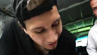 Helpless young man raw impaled by his stepdad outdoors Hoe 2