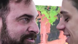 Mature hunky stepdaddy fucks his stepson and his gay lover