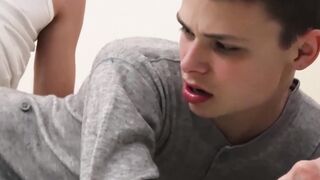 My horny stepdad destroys my tight ass hole before a creampie