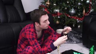 Stepdad with a huge dick barebacks his son for Christmas Hoe 2