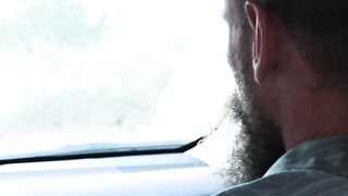 Bearded stepdad bare fucks his cute stepson on the backseat Hoe 2