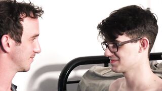 Nerdy gay teen has breeding threesome with stepfamily
