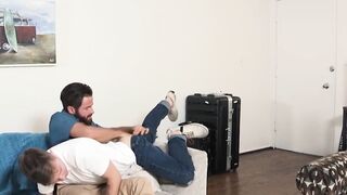 Handsome stepdad raw fucking the cum out of horny twink