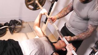 Hunky stepdad hammering twinks tight ass after workout