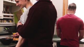 Sexy blond twink riding his stepdads fat cock and cumming