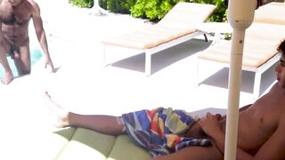 My enormous and delicious cock meets with curly Gabe Bradshaws wet lips