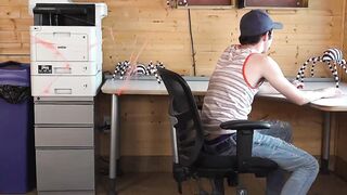 Meaty Lawson James gropes my huge dick while I ride his thick dick