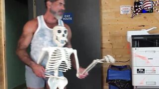 Meaty Lawson James gropes my huge dick while I ride his thick dick