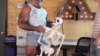 Meaty Lawson James gropes my huge dick while I ride his thick dick