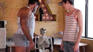 Meaty Lawson James gropes my huge dick while I ride his thick dick