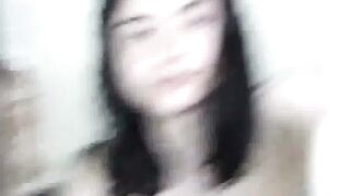 Asian shemale jerks off and cums