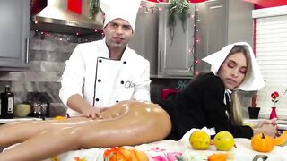 Oiled Khloe Kapri loves anal and blowing