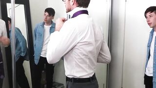 Stepdad with glasses makes his stepson bend over for him Hoe 2