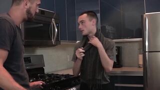 Stepdaddy hunk stuffs his cock hungry stepson bareback