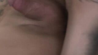 Naughty TS beauty Asia Belle gives husband blowjob