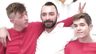 Tempting twink Levi Rhodes shoots out cum after preparing for their photoshoot