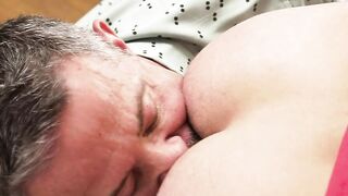 Horny DILF bareback fucks his stepnephews tight ass