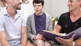 Bald stepuncle Jake Lawrence delights in both me and my stepdads cocks