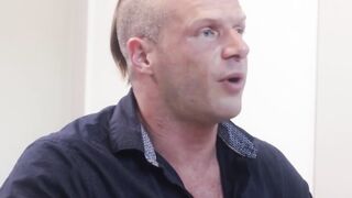 Well built stepdad brian Bonds spanks my ass until he gets horny enough to fuck my as