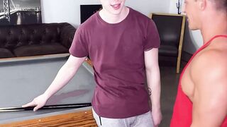 My cute stepson Troye Jacobs gave me a pool table so I gave him my yummy cum