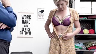 Hot busty MILF Amber caught shoplifting