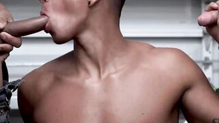 Bisexual Jay Seabrook punished by Tim and Leos thick and horny dicks